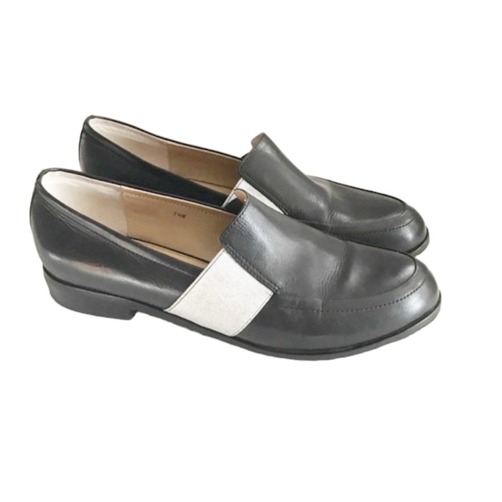 Marchez Vous Blue Coal Black Silver Slip on Loafer shoes size 7.5